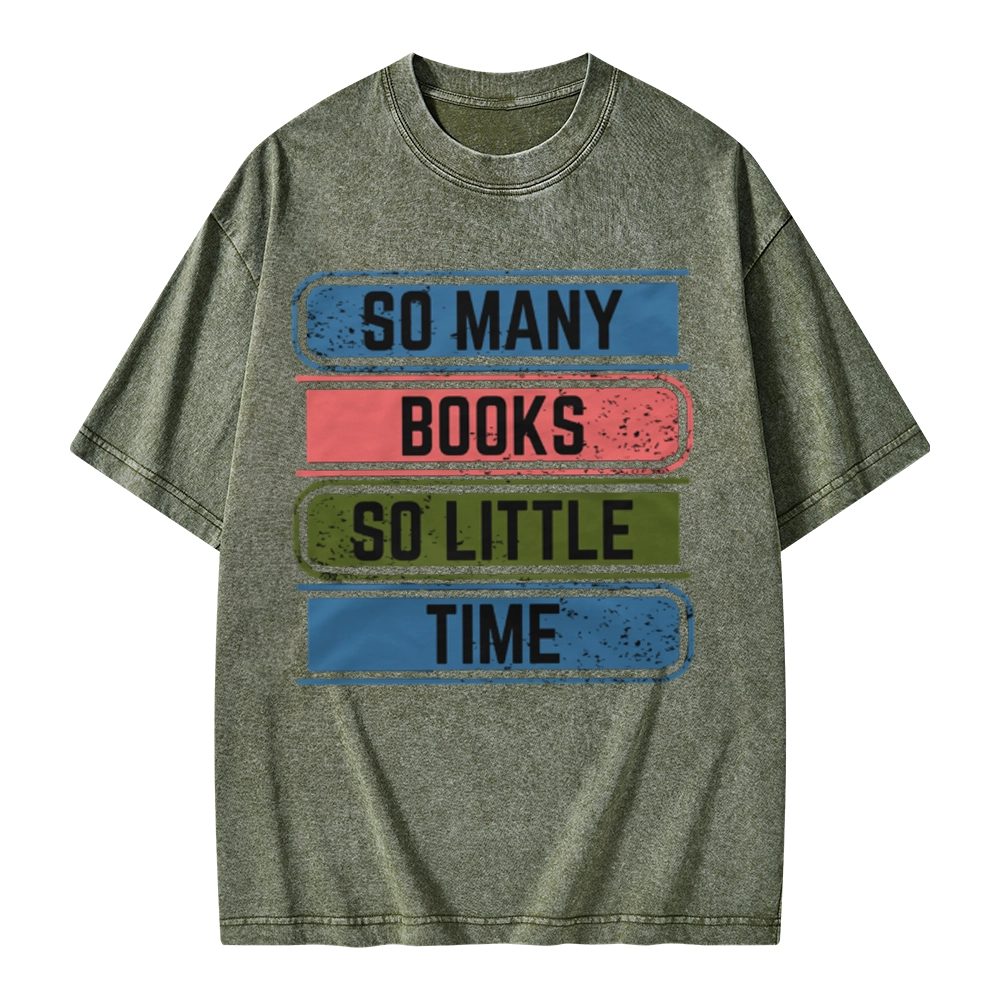 Pagewings So Many Books So Little Time Unisex Washed T-shirt