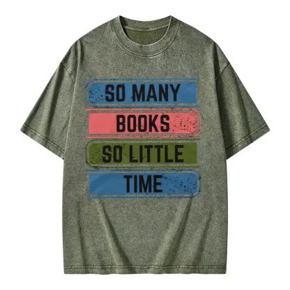 Pagewings So Many Books So Little Time Unisex Washed T-shirt