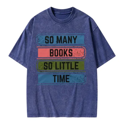 Pagewings So Many Books So Little Time Unisex Washed T-shirt