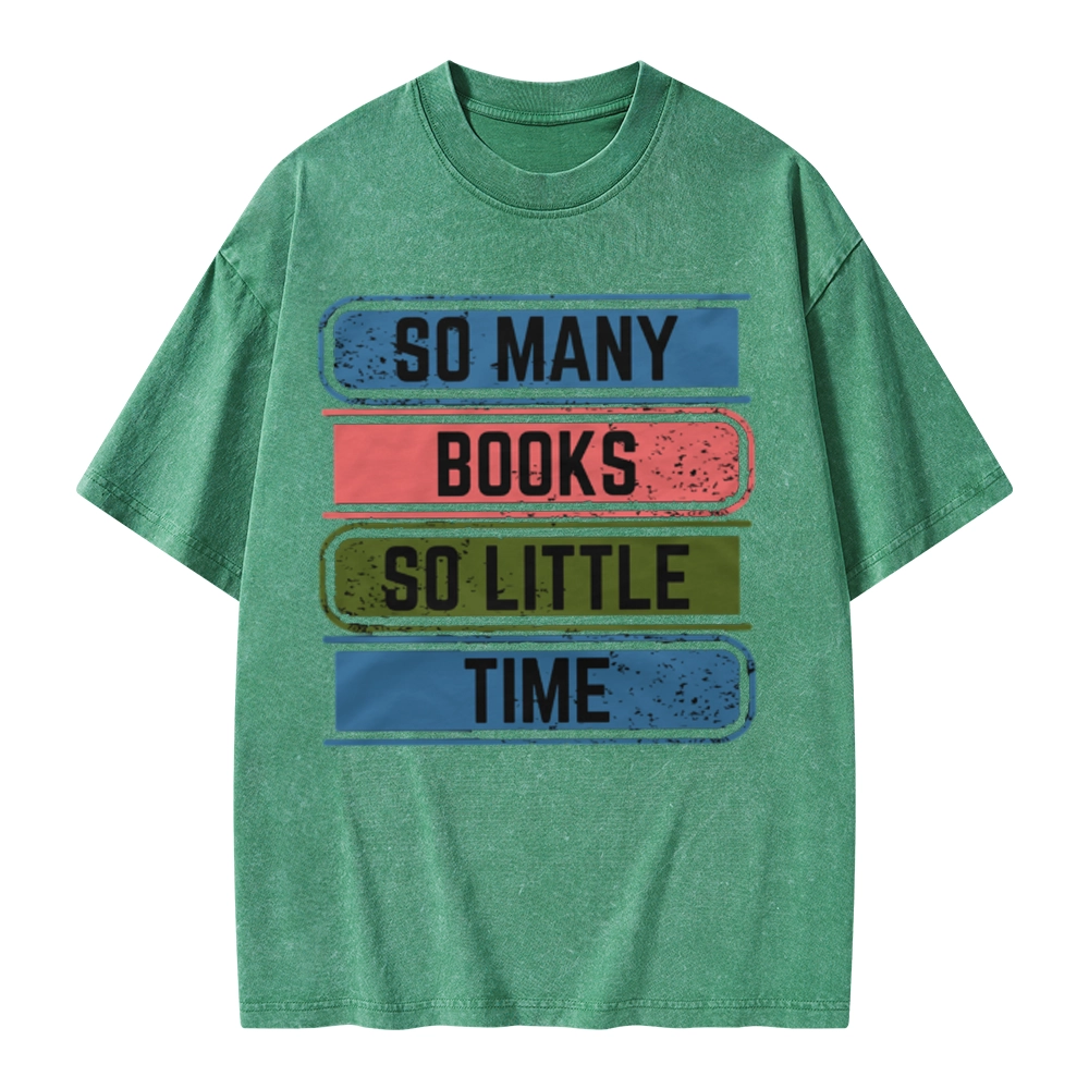 Pagewings So Many Books So Little Time Unisex Washed T-shirt