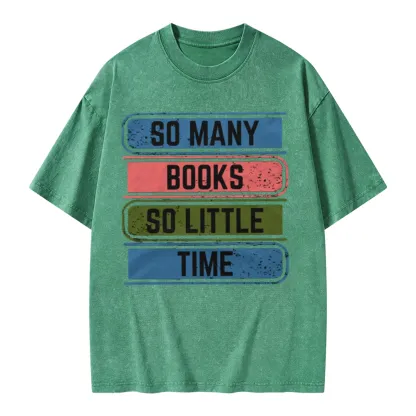 Pagewings So Many Books So Little Time Unisex Washed T-shirt