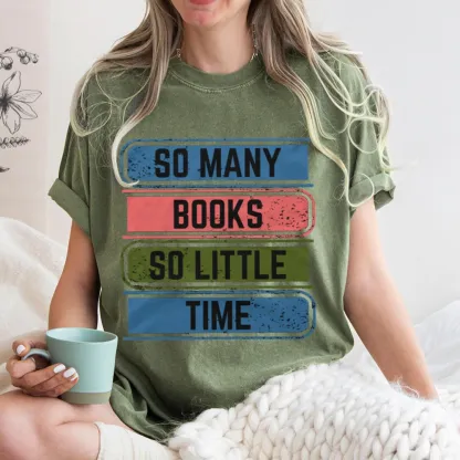 Pagewings So Many Books So Little Time Unisex Washed T-shirt