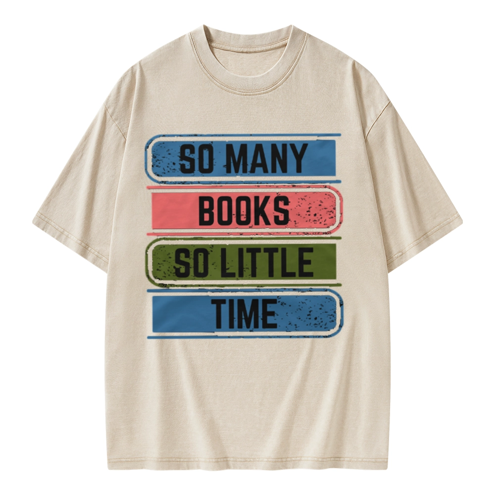 Pagewings So Many Books So Little Time Unisex Washed T-shirt