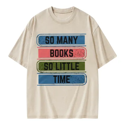 Pagewings So Many Books So Little Time Unisex Washed T-shirt