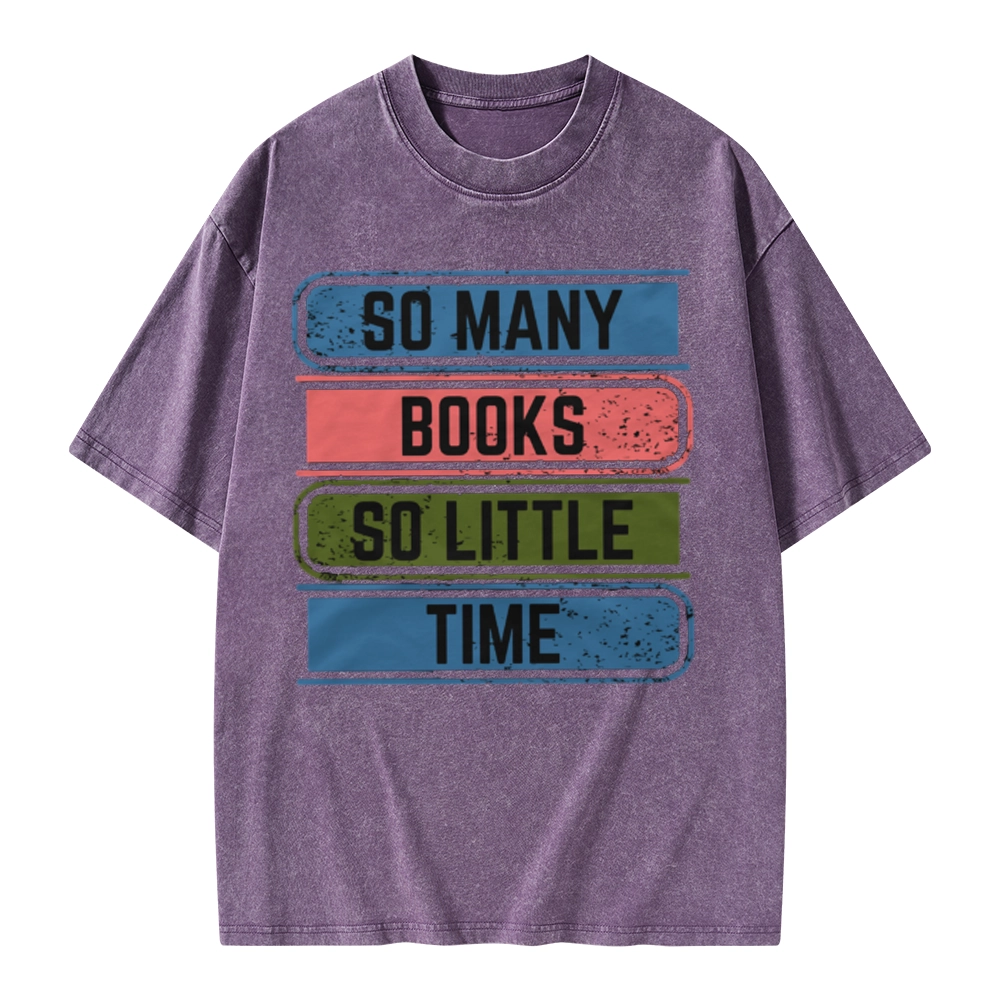 Pagewings So Many Books So Little Time Unisex Washed T-shirt