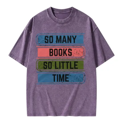 Pagewings So Many Books So Little Time Unisex Washed T-shirt
