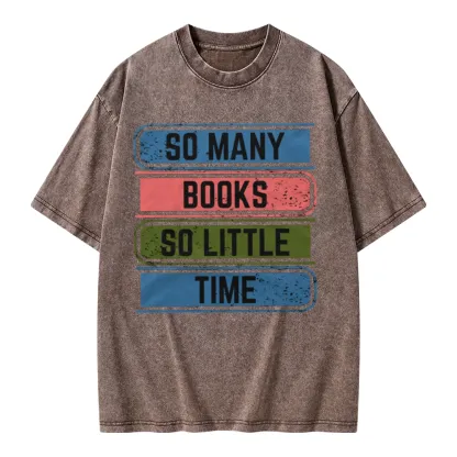 Pagewings So Many Books So Little Time Unisex Washed T-shirt