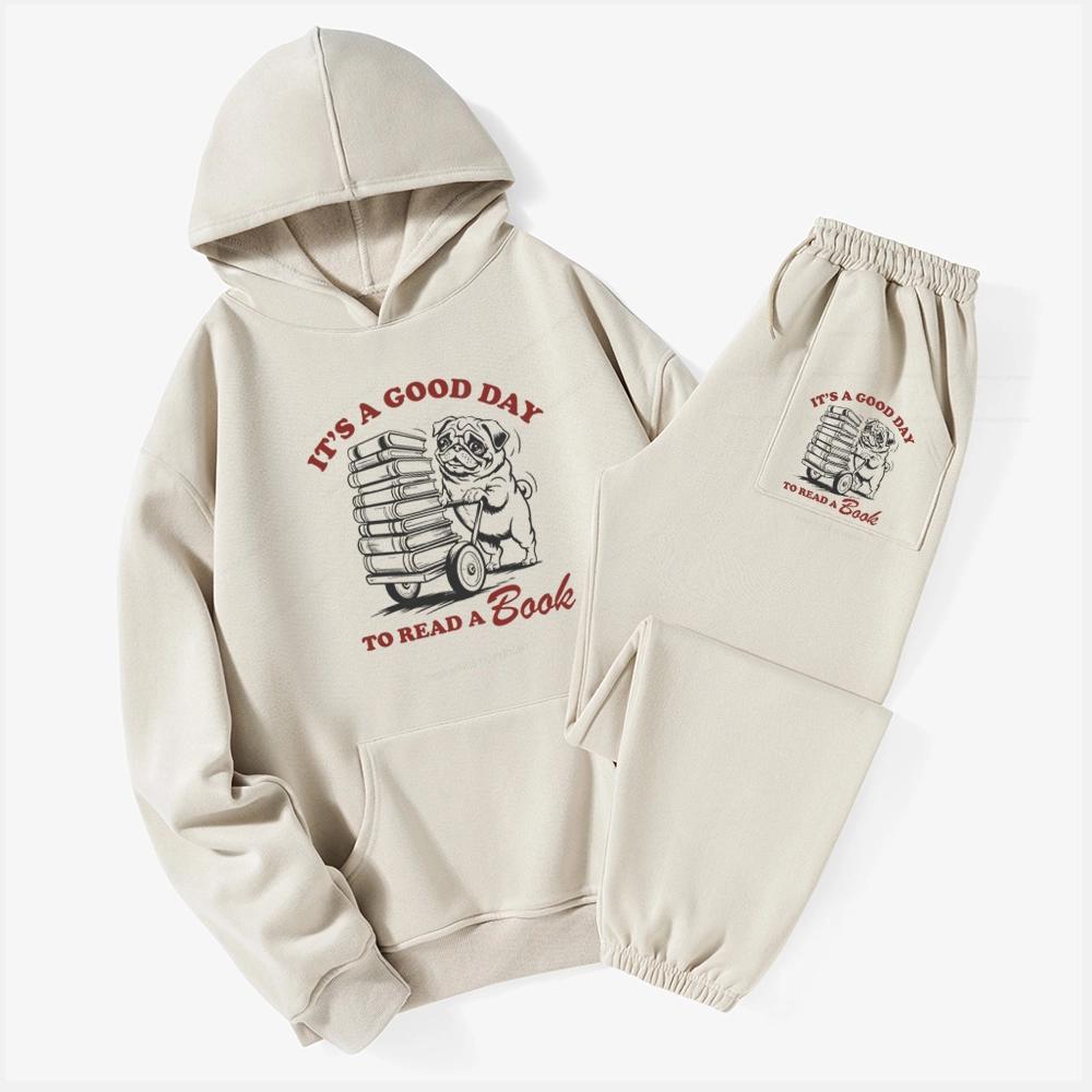 Pagewings It‘s A Good Day To Read A Book Unisex Fleece Hoodie Set