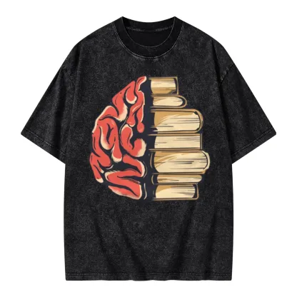 Pagewings Book is Brain Unisex Washed T-shirt