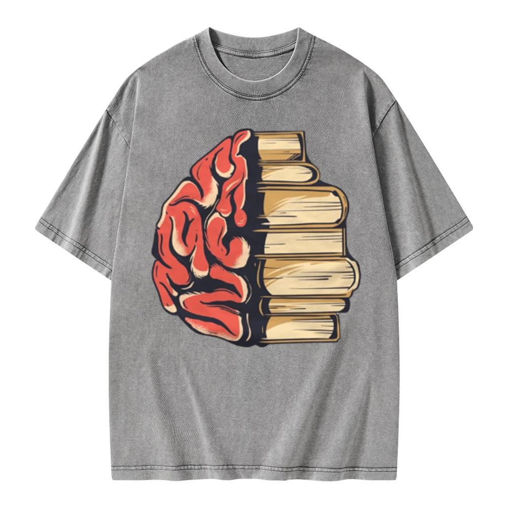 Pagewings Book is Brain Unisex Washed T-shirt