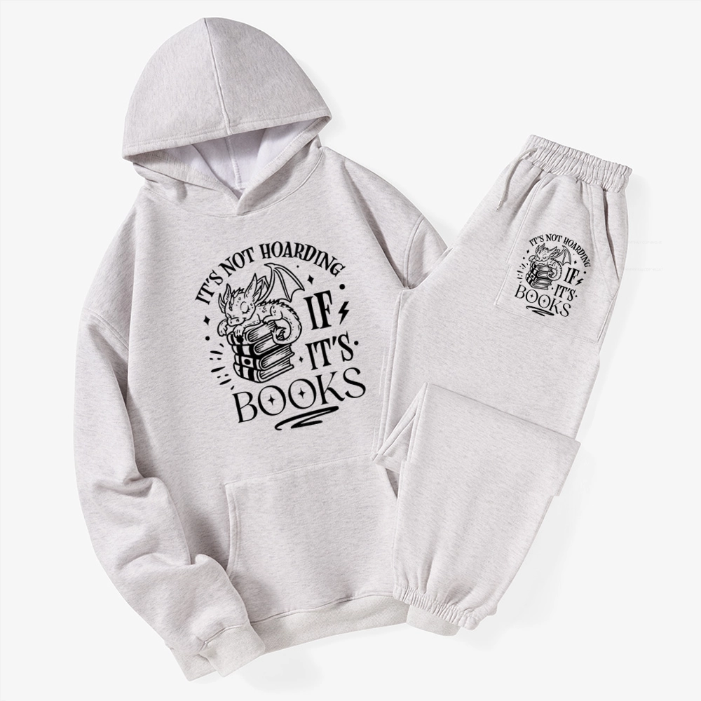 Pagewings It's Not Hoarding If It's Books Unisex Fleece Hoodie Set