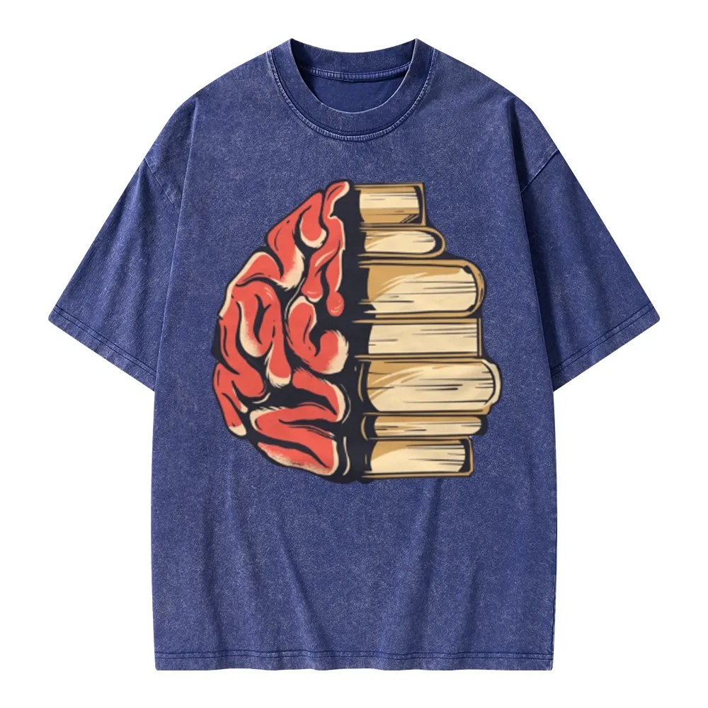 Pagewings Book is Brain Unisex Washed T-shirt
