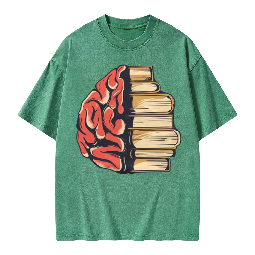 Pagewings Book is Brain Unisex Washed T-shirt