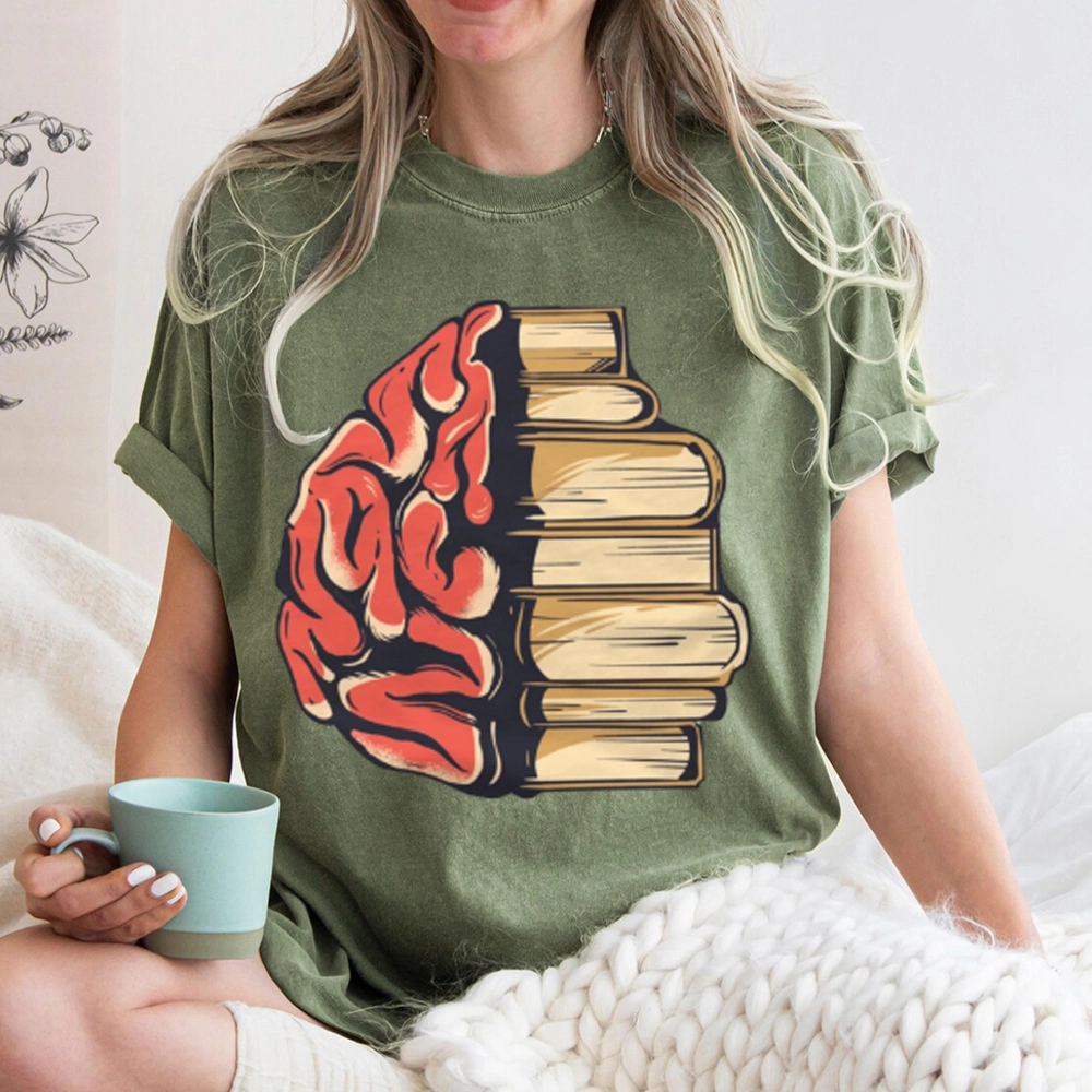 Pagewings Book is Brain Unisex Washed T-shirt
