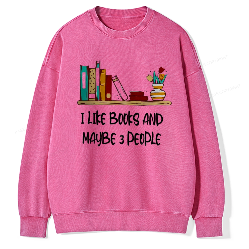 Pagewings  I Like Books World Unisex Washed Sweatshirt