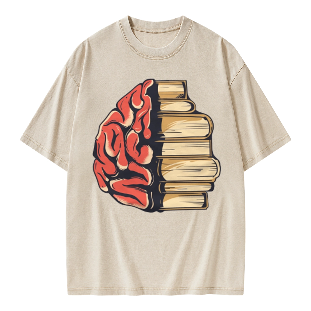 Pagewings Book is Brain Unisex Washed T-shirt