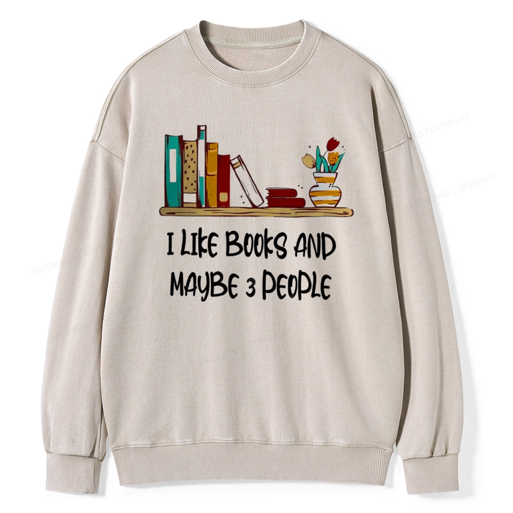 Pagewings  I Like Books World Unisex Washed Sweatshirt