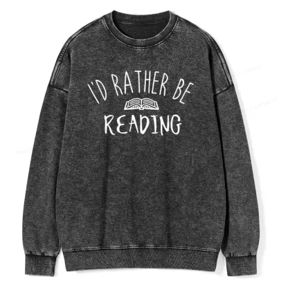 Pagewings I'd Rather Be Reading Washed Sweatshirt