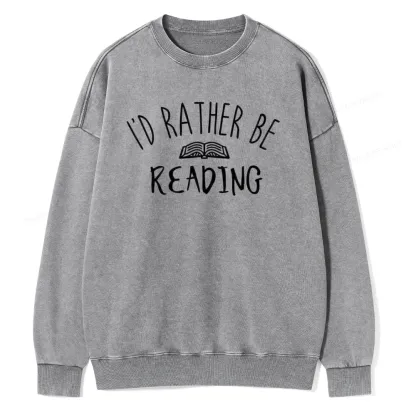 Pagewings I'd Rather Be Reading Washed Sweatshirt