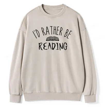 Pagewings I'd Rather Be Reading Washed Sweatshirt