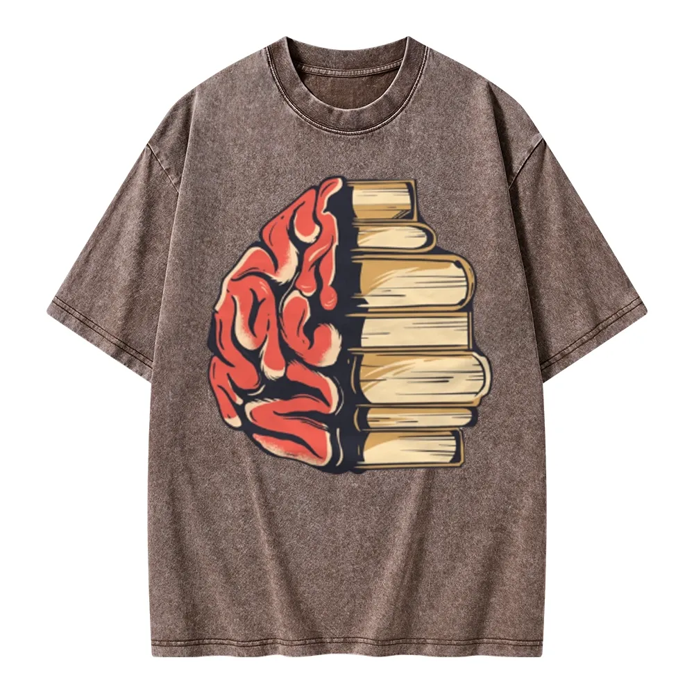 Pagewings Book is Brain Unisex Washed T-shirt