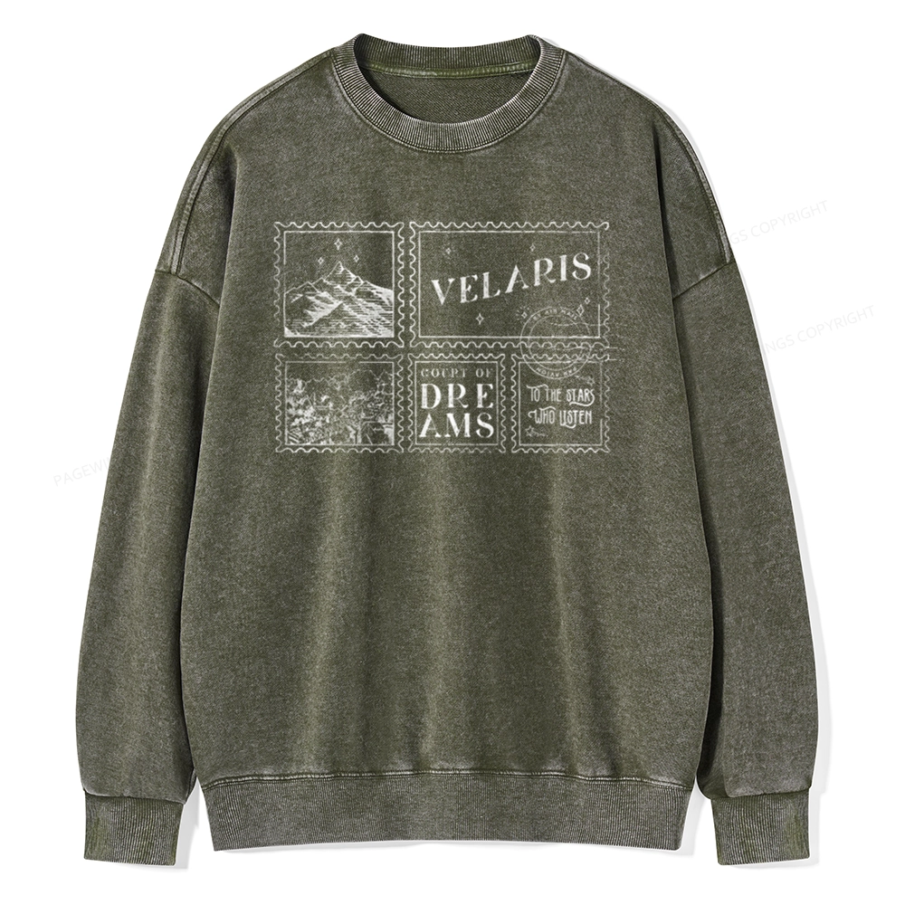 Pagewings Velaris Acotar Unisex Washed Sweatshirt