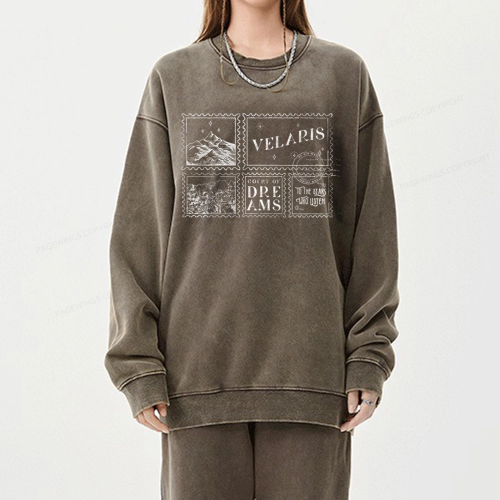Pagewings Velaris Acotar Unisex Washed Sweatshirt