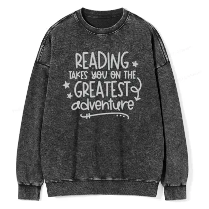 Pagewings The Greatest Adventure Unisex Washed Sweatshirt