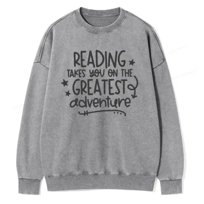 Pagewings The Greatest Adventure Unisex Washed Sweatshirt