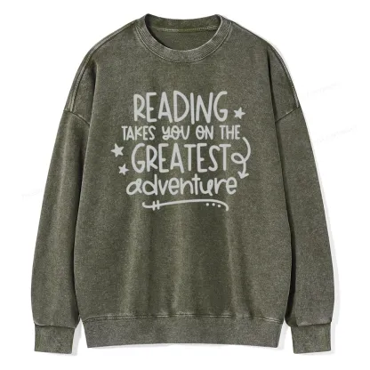 Pagewings The Greatest Adventure Unisex Washed Sweatshirt