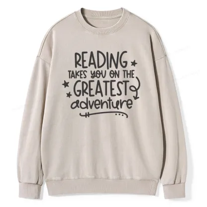 Pagewings The Greatest Adventure Unisex Washed Sweatshirt