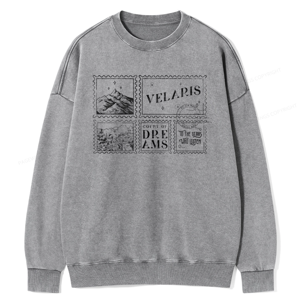 Pagewings Velaris Acotar Unisex Washed Sweatshirt