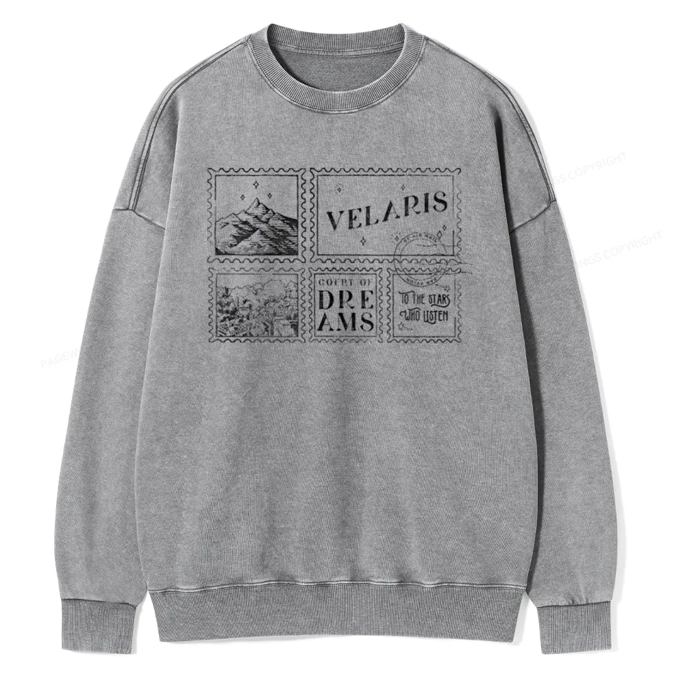 Pagewings Velaris Acotar Unisex Washed Sweatshirt