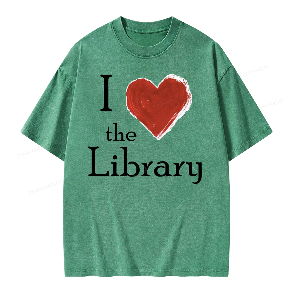 Pagewings I love The Library Unisex Washed T-shirt