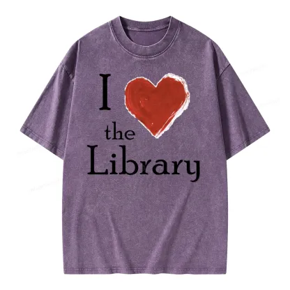 Pagewings I love The Library Unisex Washed T-shirt