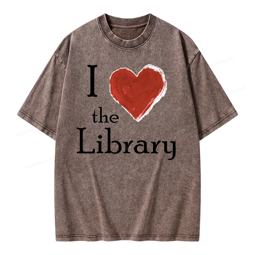 Pagewings I love The Library Unisex Washed T-shirt