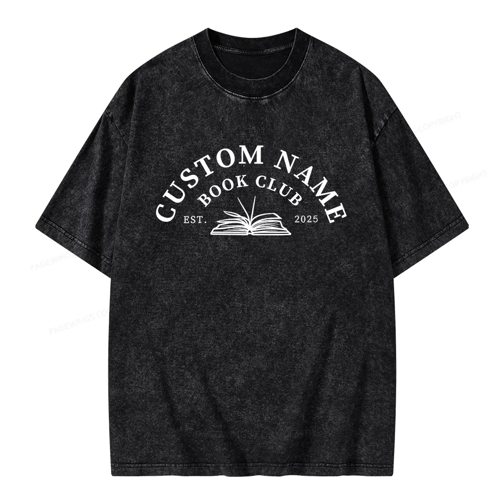 Pagewings Personalized Custom Book Club Unisex Washed T-shirt