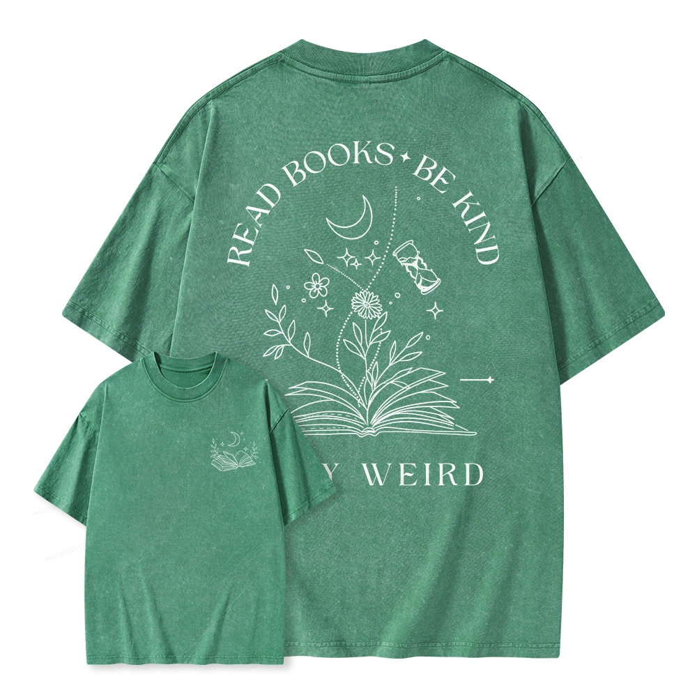 Pagewings Comfort Colors Read Books Be Kind Stay Weird Unisex Washed T-shirt