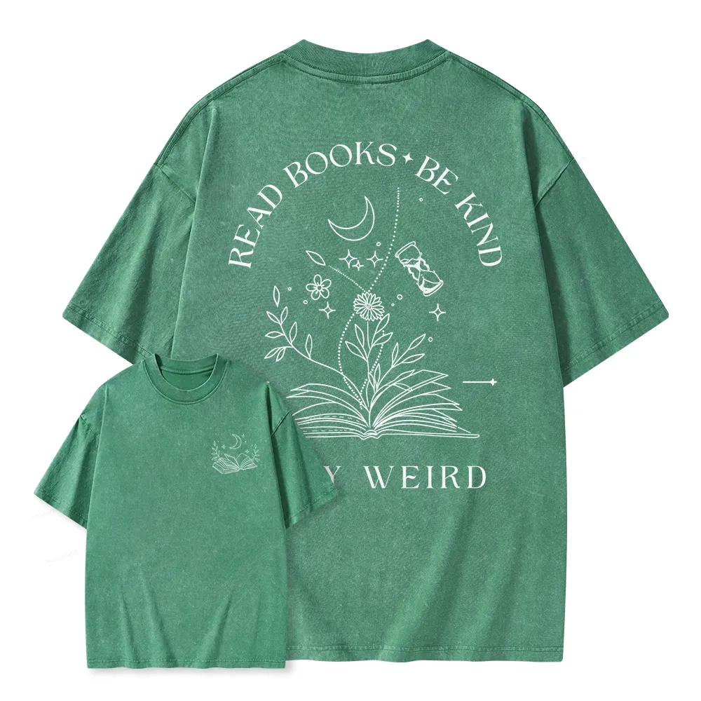 Pagewings Comfort Colors Read Books Be Kind Stay Weird Unisex Washed T-shirt