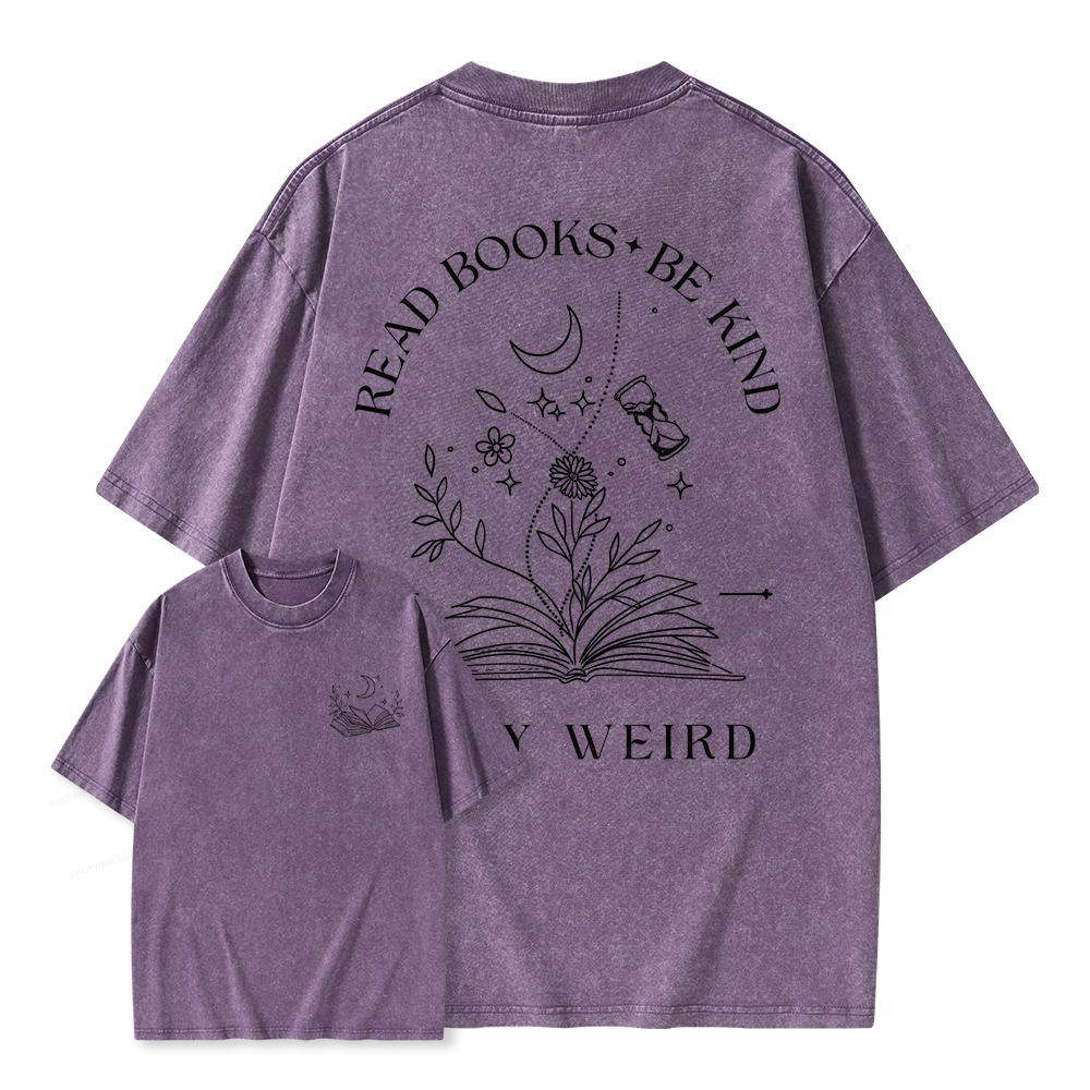 Pagewings Comfort Colors Read Books Be Kind Stay Weird Unisex Washed T-shirt
