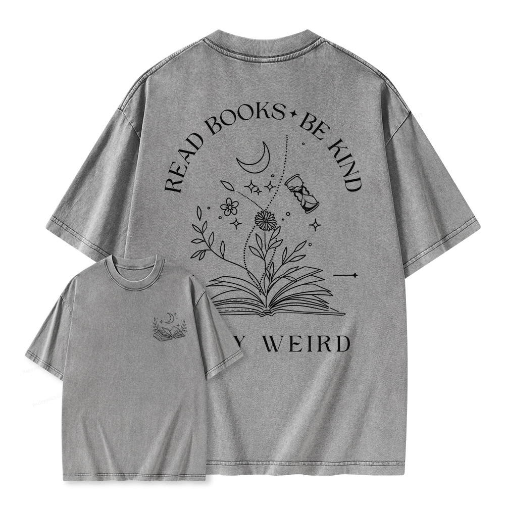 Pagewings Comfort Colors Read Books Be Kind Stay Weird Unisex Washed T-shirt