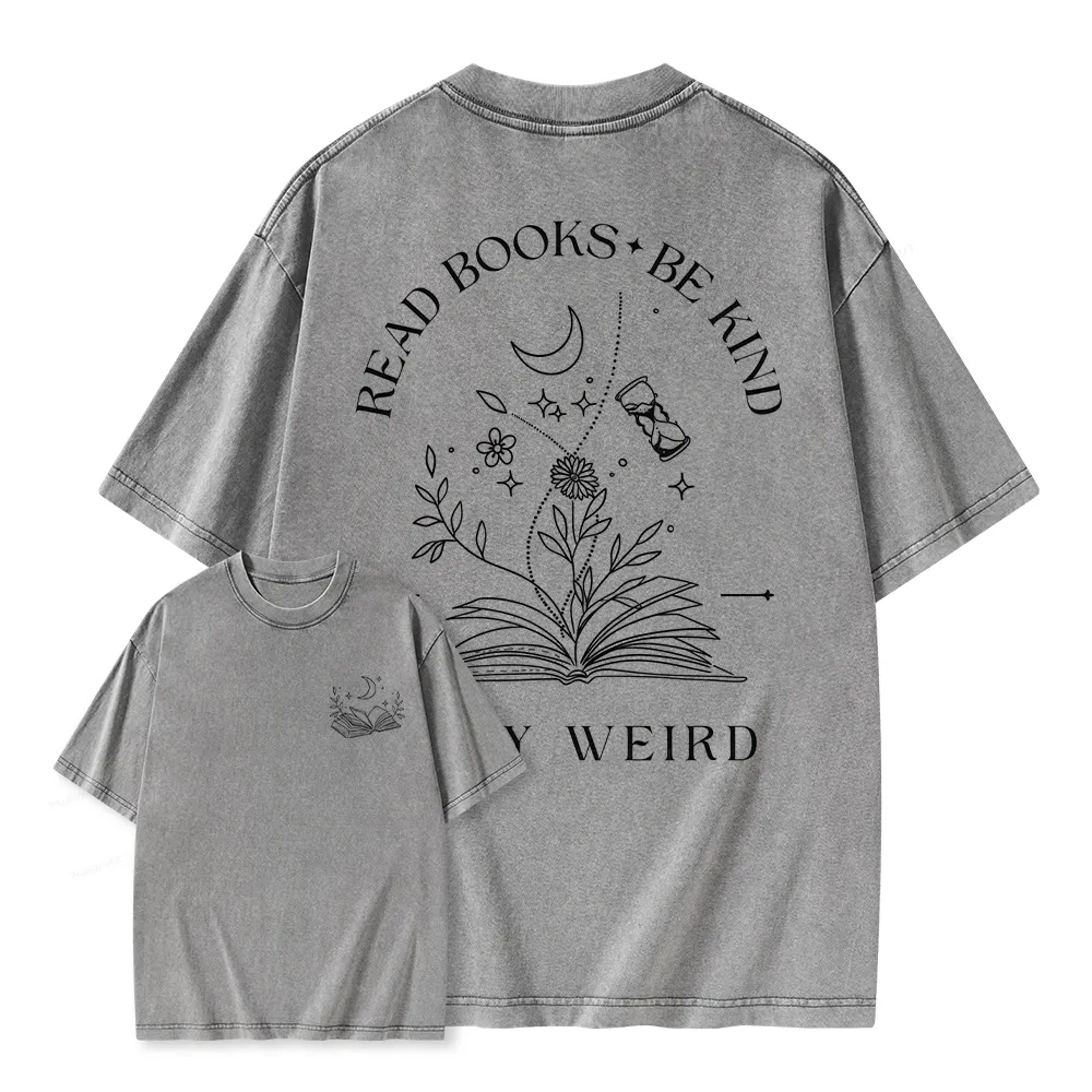 Pagewings Comfort Colors Read Books Be Kind Stay Weird Unisex Washed T-shirt