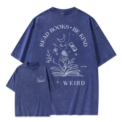 Pagewings Comfort Colors Read Books Be Kind Stay Weird Unisex Washed T-shirt