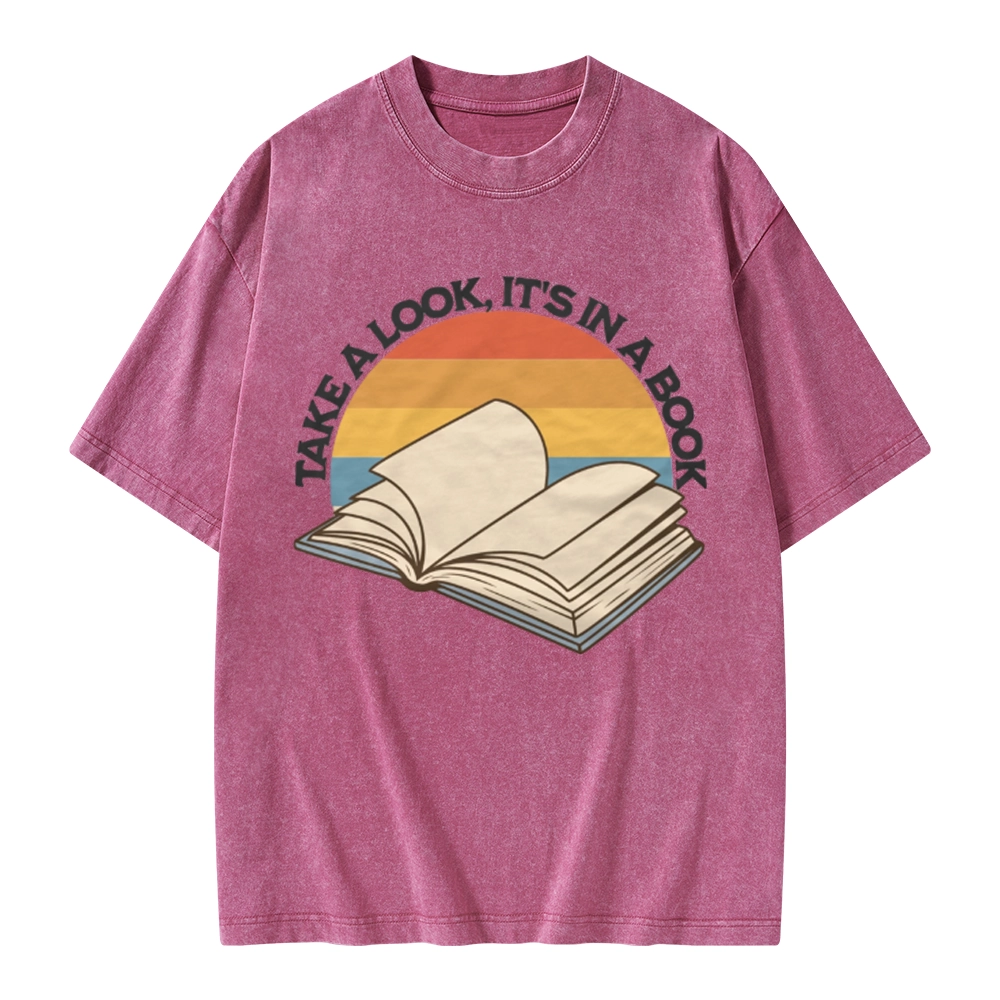 Pagewings Take A Look It's In A Book Unisex Washed T-shirt