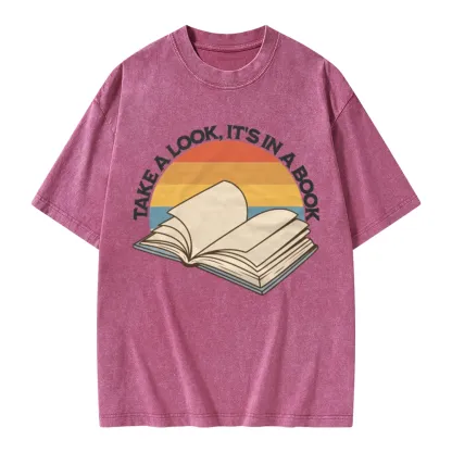 Pagewings Take A Look It's In A Book Unisex Washed T-shirt