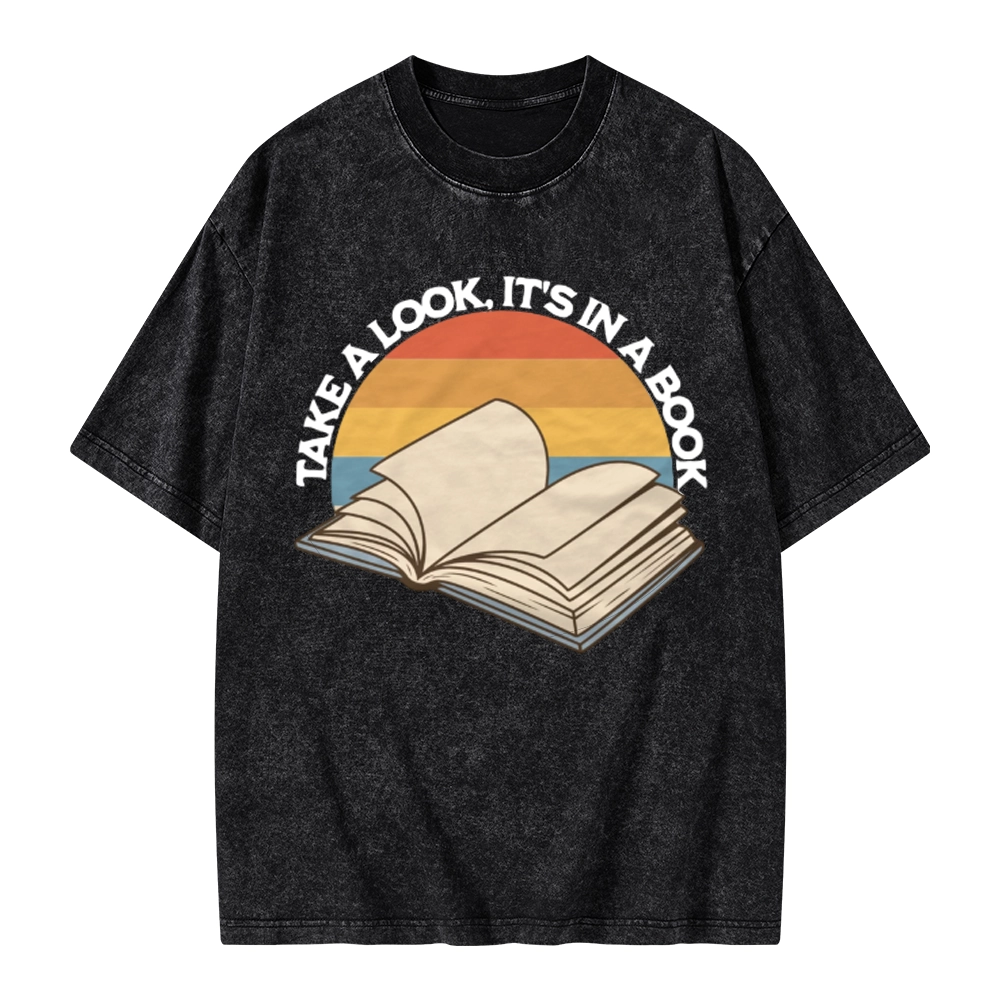 Pagewings Take A Look It's In A Book Unisex Washed T-shirt