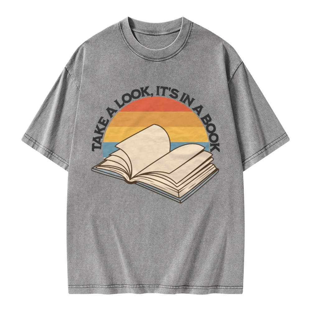 Pagewings Take A Look It's In A Book Unisex Washed T-shirt