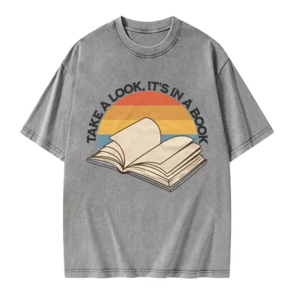 Pagewings Take A Look It's In A Book Unisex Washed T-shirt