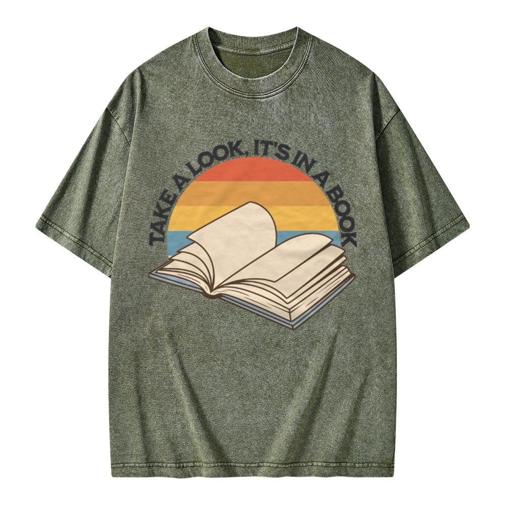 Pagewings Take A Look It's In A Book Unisex Washed T-shirt