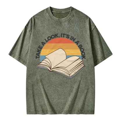 Pagewings Take A Look It's In A Book Unisex Washed T-shirt